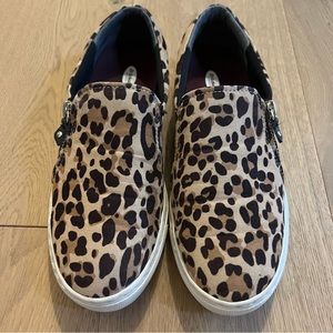Womens Dr Scholls BE FREE leopard print slip on shoes size 7M